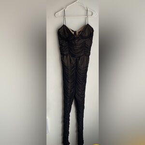 Pretty Little Thing Black Ruched Jumpsuit! WORN ONCE!